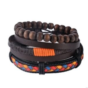 Leather Bracelet Men Multilayer Bead Bracelet Punk Wrap Bracelets for Women Vintage punk Men Jewelry - Image 9