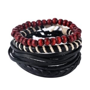 Leather Bracelet Men Multilayer Bead Bracelet Punk Wrap Bracelets for Women Vintage punk Men Jewelry - Image 16
