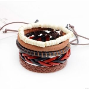 Leather Bracelet Men Multilayer Bead Bracelet Punk Wrap Bracelets for Women Vintage punk Men Jewelry - Image 8