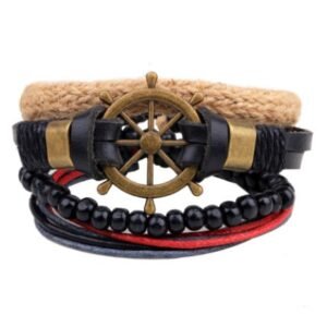 Leather Bracelet Men Multilayer Bead Bracelet Punk Wrap Bracelets for Women Vintage punk Men Jewelry - Image 26