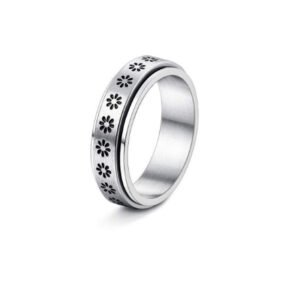 Stainless Steel Rotatable Spinner Ring Moon Stars Relieve Anxiety Rings - Image 44