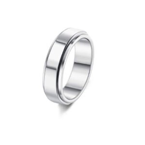 Stainless Steel Rotatable Spinner Ring Moon Stars Relieve Anxiety Rings - Image 48