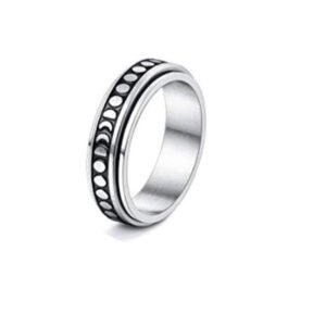 Stainless Steel Rotatable Spinner Ring Moon Stars Relieve Anxiety Rings - Image 25