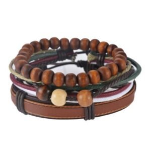 Leather Bracelet Men Multilayer Bead Bracelet Punk Wrap Bracelets for Women Vintage punk Men Jewelry - Image 19