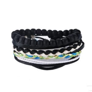 Leather Bracelet Men Multilayer Bead Bracelet Punk Wrap Bracelets for Women Vintage punk Men Jewelry - Image 23