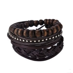 Leather Bracelet Men Multilayer Bead Bracelet Punk Wrap Bracelets for Women Vintage punk Men Jewelry - Image 20