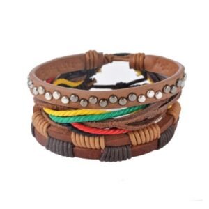 Leather Bracelet Men Multilayer Bead Bracelet Punk Wrap Bracelets for Women Vintage punk Men Jewelry - Image 21