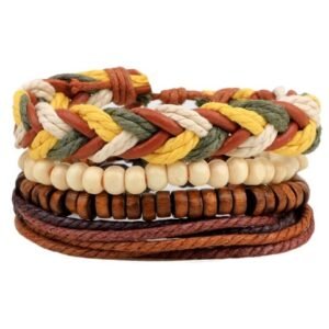 Leather Bracelet Men Multilayer Bead Bracelet Punk Wrap Bracelets for Women Vintage punk Men Jewelry - Image 3