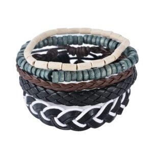 Leather Bracelet Men Multilayer Bead Bracelet Punk Wrap Bracelets for Women Vintage punk Men Jewelry - Image 14