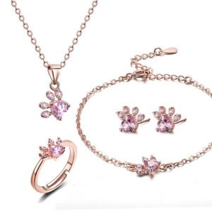 New Cat Bear Dog Paw Ring for Women Jewelry Sets - Image 11