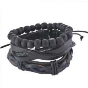 Leather Bracelet Men Multilayer Bead Bracelet Punk Wrap Bracelets for Women Vintage punk Men Jewelry - Image 24