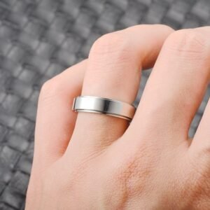 Stainless Steel Rotatable Spinner Ring Moon Stars Relieve Anxiety Rings - Image 9